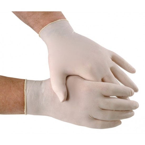 Latex Protective Gloves Powdered - Box of 100 