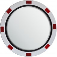 Safety Mirror - Roads and Traffic - Stainless Steel - Red and White Border - 600mm