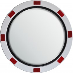 Safety Mirror - Roads and Traffic - Stainless Steel - Red and White Border - 600mm