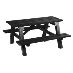 Recycled Picnic Table - Adult - Black Recycled Picnic Table - Adult - Black