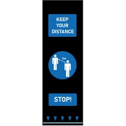 Social Distancing Floor Mat - Blue - People Motif - 0.65m x 2.0m