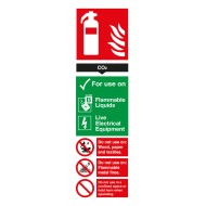 CO2 Extinguisher sign For Use On - Rigid
