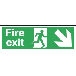 Fire Exit Running Man Arrow Down Right sign - Rigid