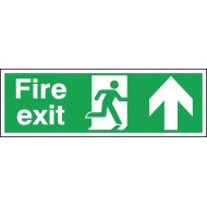 Fire Exit Running Man Arrow Up sign - Rigid