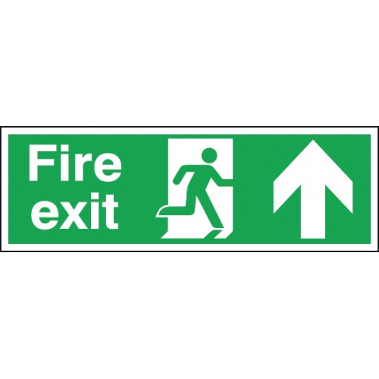 Fire Exit Running Man Arrow Up sign - Rigid