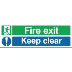 Fire Exit Keep Clear sign - Rigid