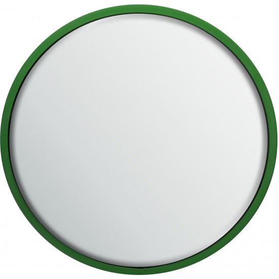 Safety Mirror - Roads and Traffic - Stainless Steel - Green Border 