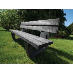 Recycled Bench - Fully Moulded - Black  Recycled Bench - Fully Moulded - Black