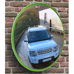 Safety Mirror - Roads and Traffic - Stainless Steel - Green Border  Safety Mirror - Roads and Traffic - Stainless Steel - Green Border