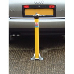 Parking Post, folding with top lock, coated Yellow