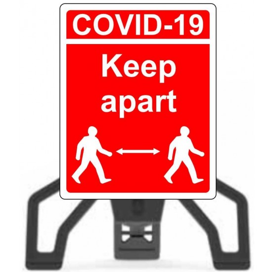 Covid19 Keep Apart with Sign Frame