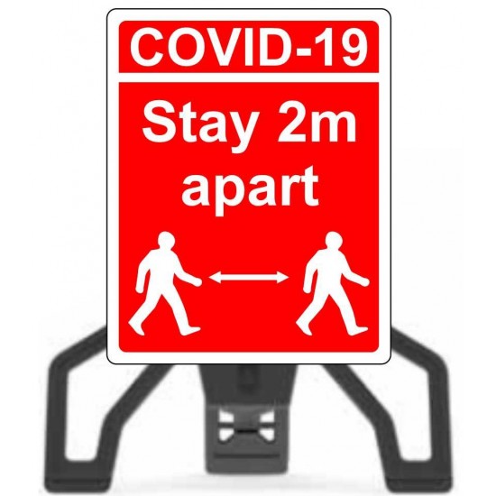 Covid19 Stay 2m Apart with Sign Frame