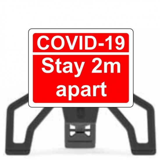 Covid19 Stay 2m Apart (small version) with Sign Frame