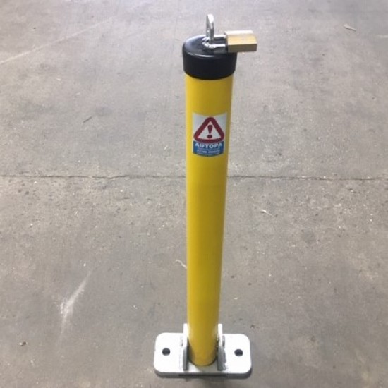 Parking Post, folding with top lock, coated Yellow