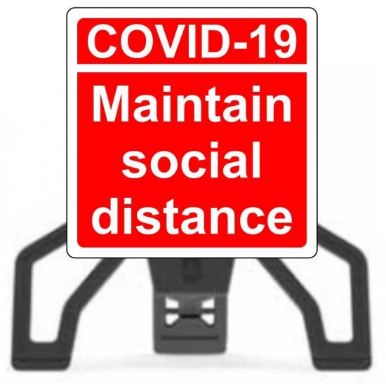 Covid19 Maintain Social Distance with Sign Frame