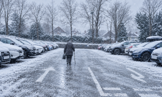 Winter slips and falls. Ice Safety.