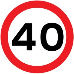 Speed Limit Sign - 40mph R2 reflective microprismatic - 3 sizes  
