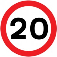 Speed Limit Sign - 20mph R2 reflective microprismatic - 3 sizes  