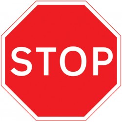 Octagonal STOP sign Class R2 microprismatic reflective 600mm Octagonal STOP sign Class R2 microprismatic reflective 600mm