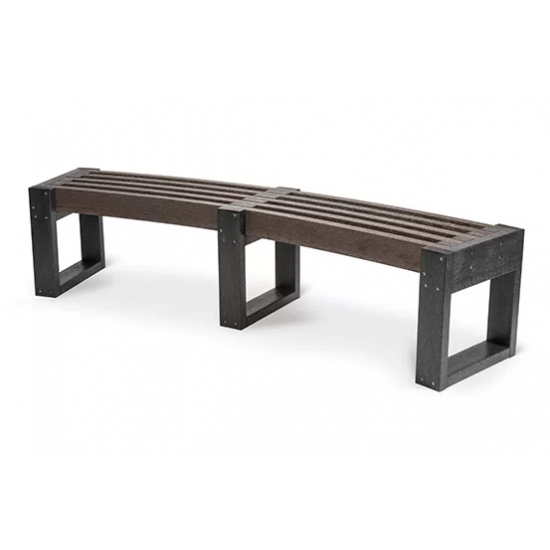 Recycled Bench - Curved Edge - Black