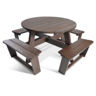 Recycled Picnic Table - Large Round - Black
