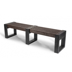 Recycled Bench - Straight Edge - Black Recycled Bench - Straight Edge - Black