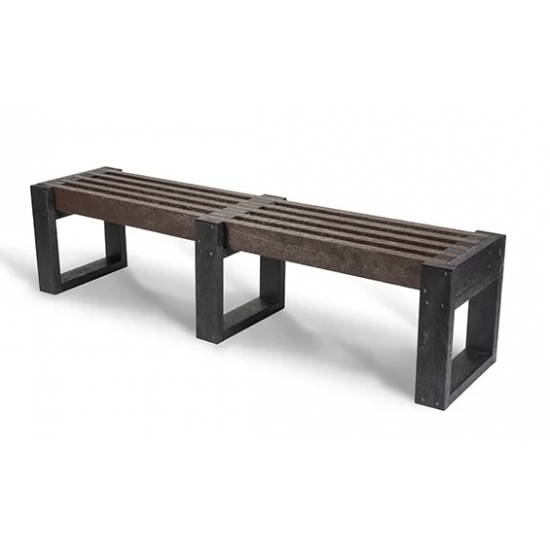 Recycled Bench - Straight Edge - Black
