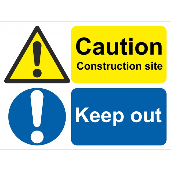 Hazard Sign - Caution Construction Site Keep Out - 5 Pack