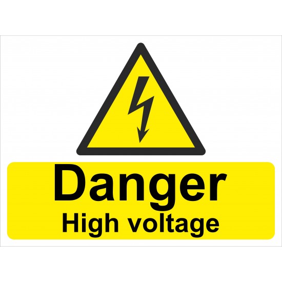 Hazard Signage - Danger High Voltage - 5 Pack
