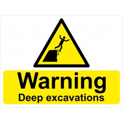 Hazard Signage - Warning Deep Excavations - 5 Pack Hazard Signage - Warning Deep Excavations - 5 Pack