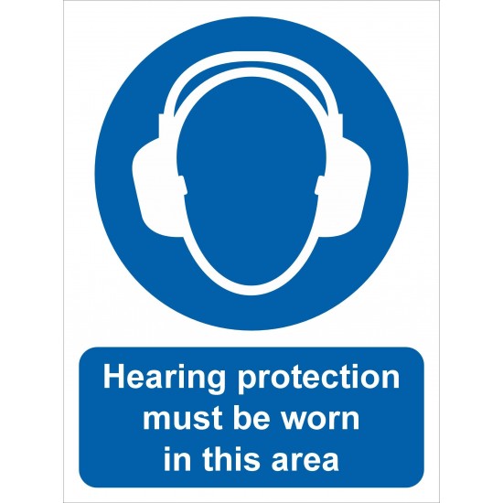 Mandatory Sign - Hearing Protection - 5 Pack