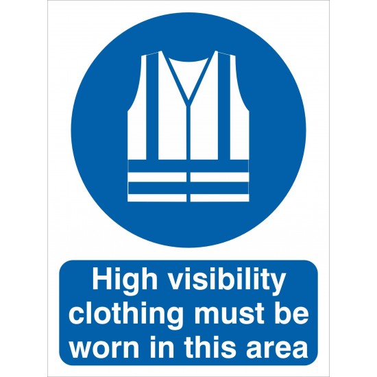 Mandatory Sign - High Visibility Clothing - 5 Pack