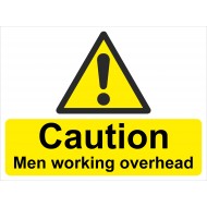 Hazard Sign - Caution Men Working Overhead - 5 Pack