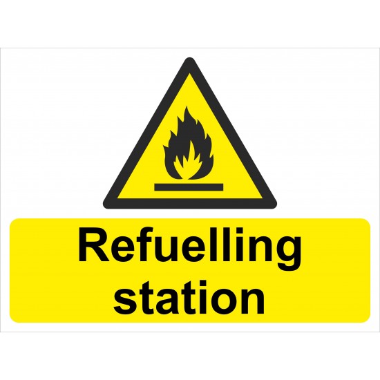 Hazard Sign - Refueling Station - 5 Pack