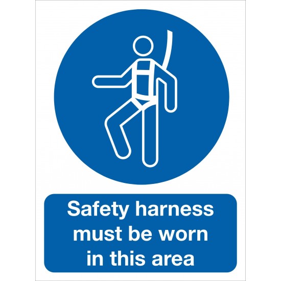 Mandatory Sign - Safety Harness - 5 Pack