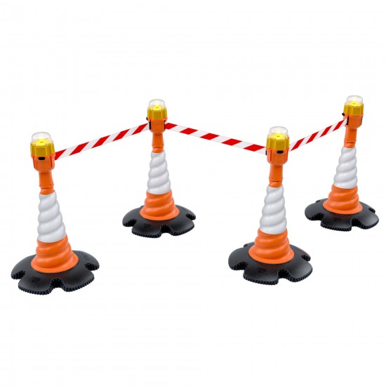 Skipper Helix Cone Retractable Safety Barrier Kit with Lights