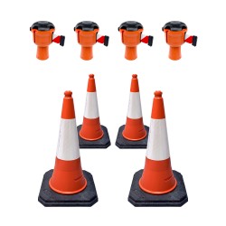 Skipper Road Cone 36m Retractable Safety Barrier Kit
