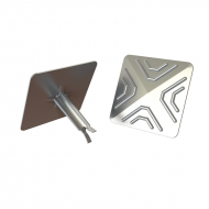 Road Stud - Square 100mm Ribbed Aluminium