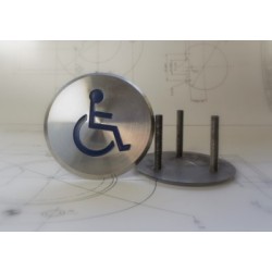 Demarcation Stud - Stainless Steel - Engraved Disabled- Size options 80mm and 100mm Demarcation Stud - Stainless Steel - Engraved Disabled- Size options 80mm and 100mm