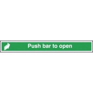 Push Bar To Open fire exit sign - Rigid 