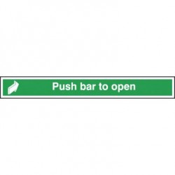Push Bar To Open fire exit sign - Rigid 