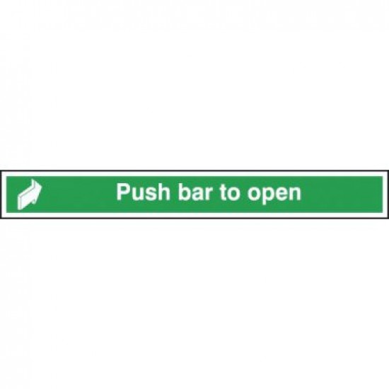 Push Bar To Open fire exit sign - Rigid 