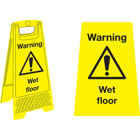Caution Wet Floor Stand Sign - 680mm x 300mm